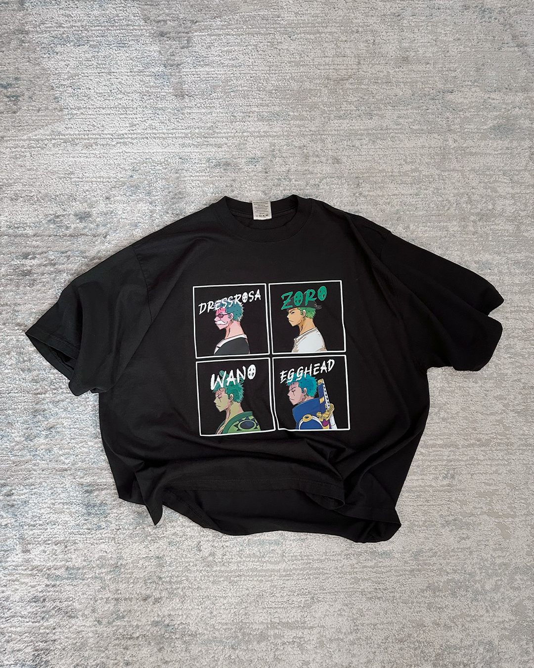 Zoro 4-Panel Black Oversized Tee-Coordom