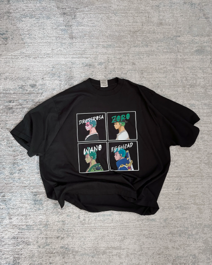 Zoro 4-Panel Black Oversized Tee-Coordom