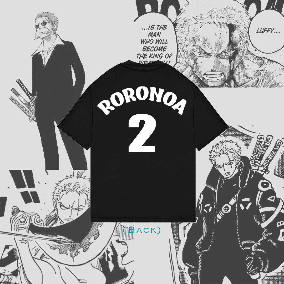 Zoro 4-Panel Black Oversized Tee-Coordom