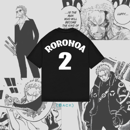 Zoro 4-Panel Black Oversized Tee-Coordom