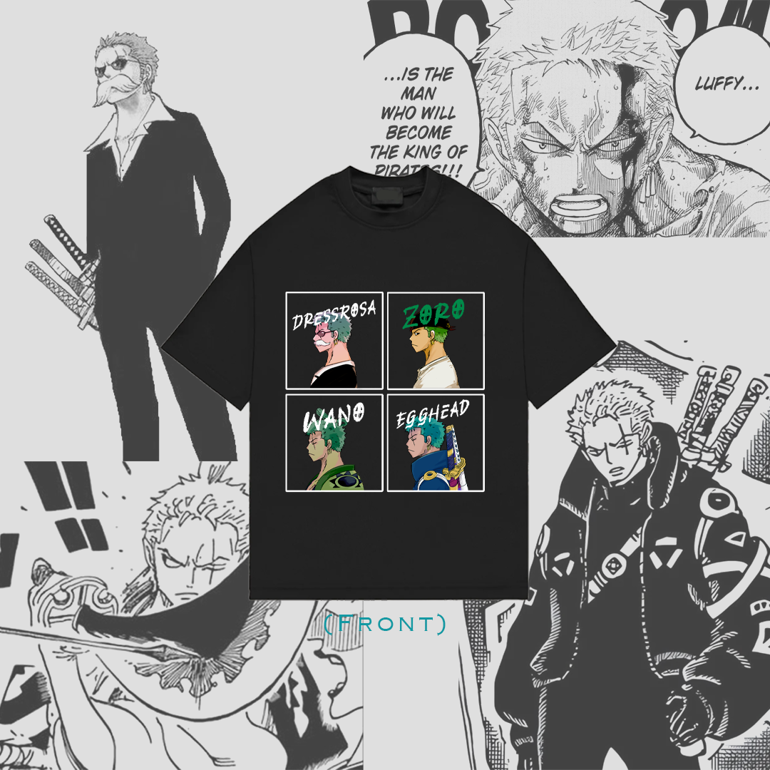 Zoro 4-Panel Black Oversized Tee-Coordom