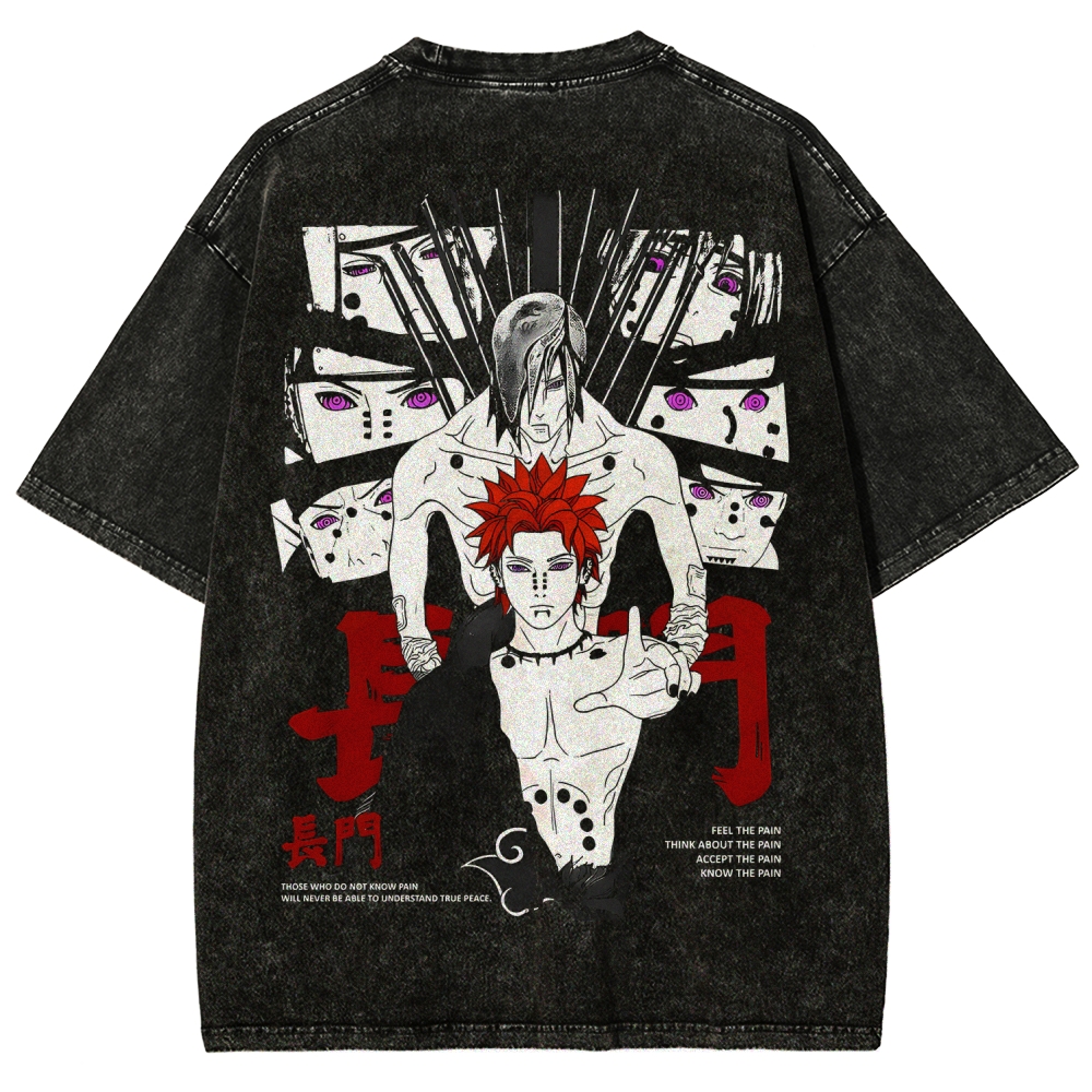 Naruto Pain Nagato Unisex Fit Washed T-Shirt 2508007820-Coordom