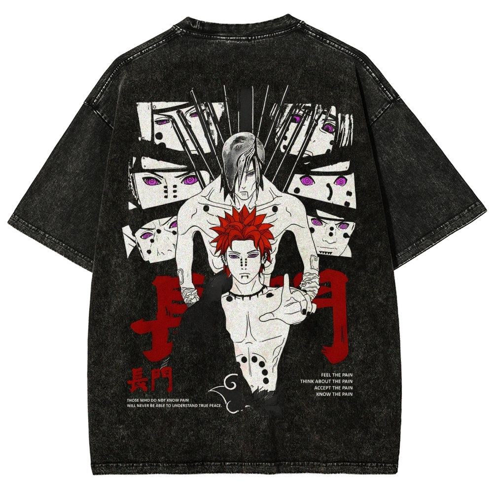 Naruto Pain Nagato Unisex Fit Washed T-Shirt 2508007820-Coordom