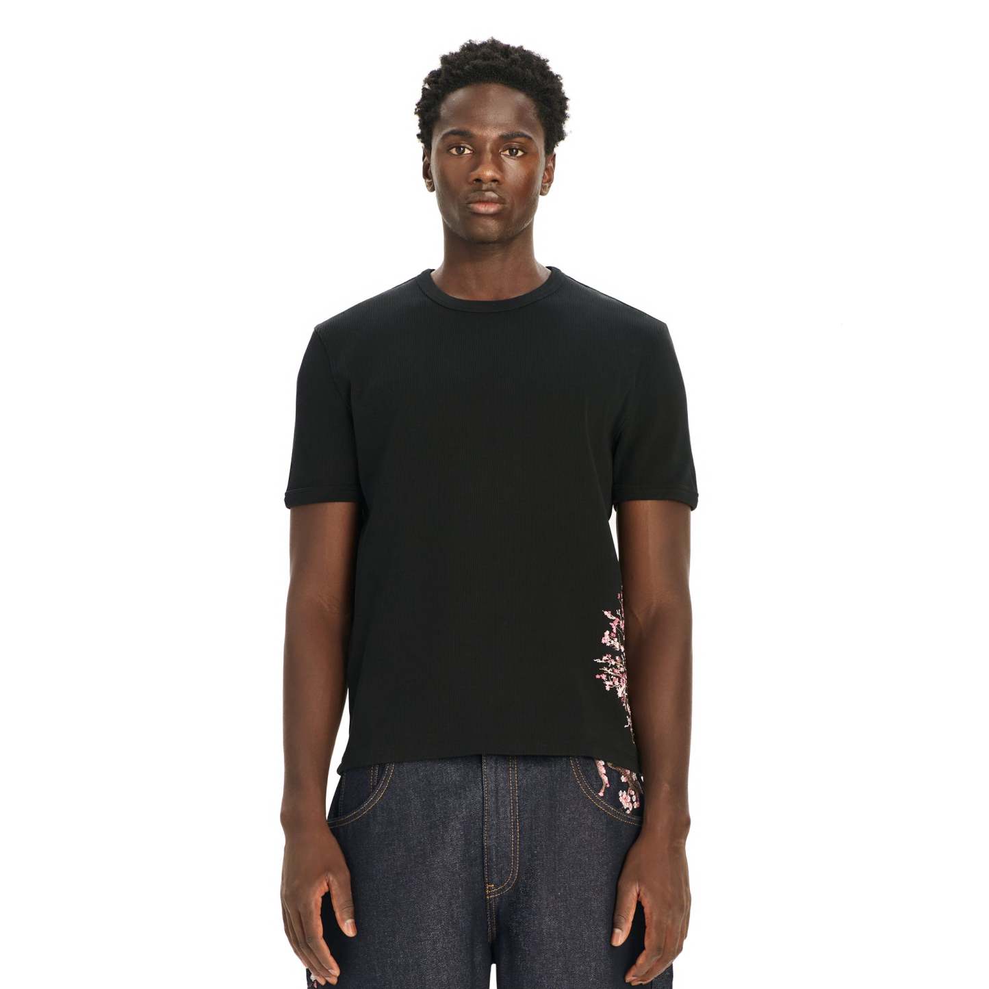 "blossom v3" ribbed T Shirt black-Coordom