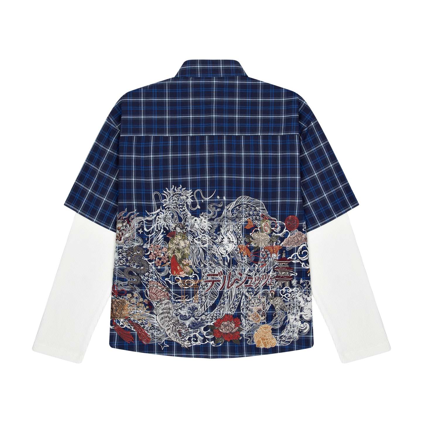 "yakuza" layered Shirt navy-Coordom