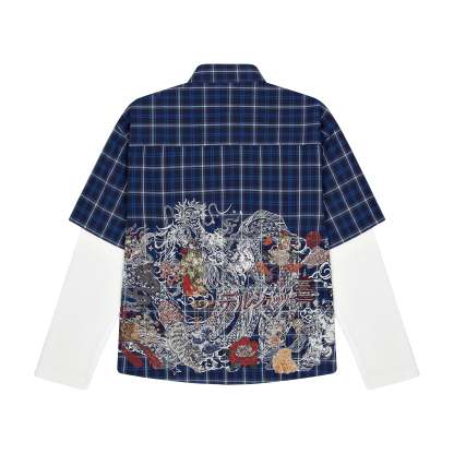 "yakuza" layered Shirt navy-Coordom
