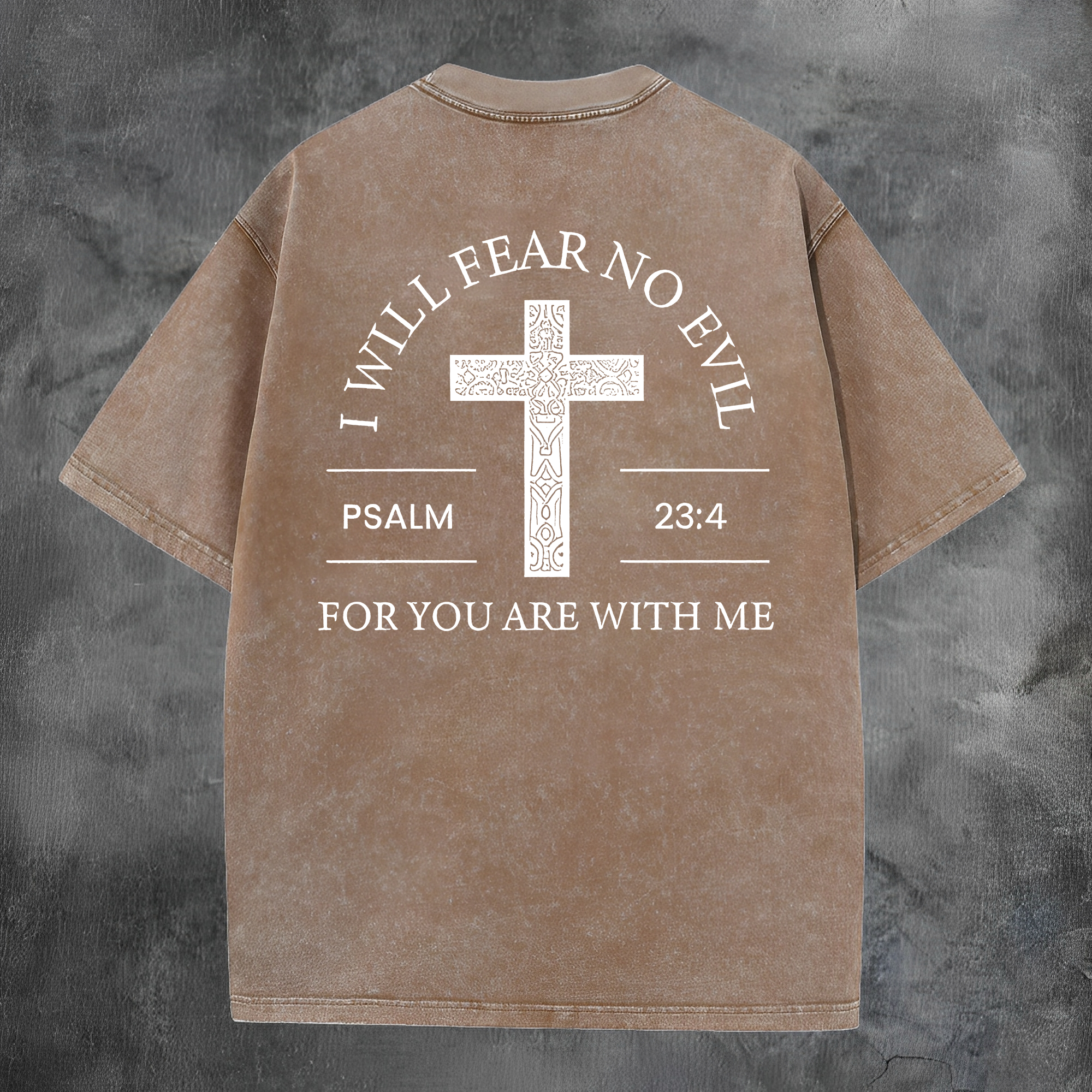 I Will Fear No Evil Printed Men's Washed Tee-Coordom