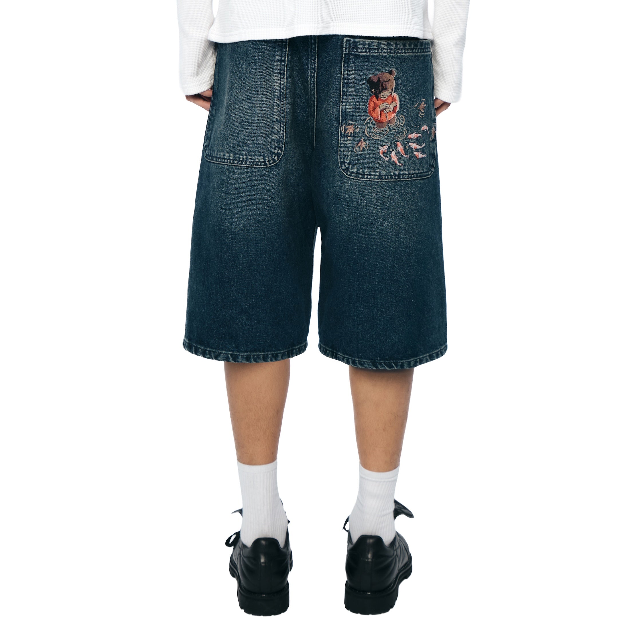 "koi fish v2" Jorts washed indigo-Coordom