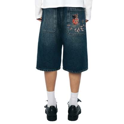 "koi fish v2" Jorts washed indigo-Coordom