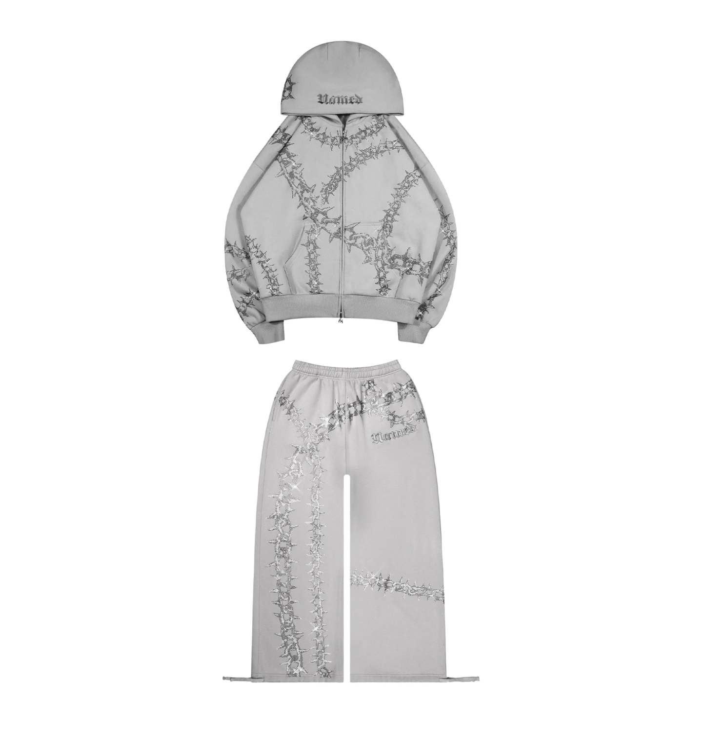  RHINESTONE OVERSIZED SET SMOKE GREY-Coordom