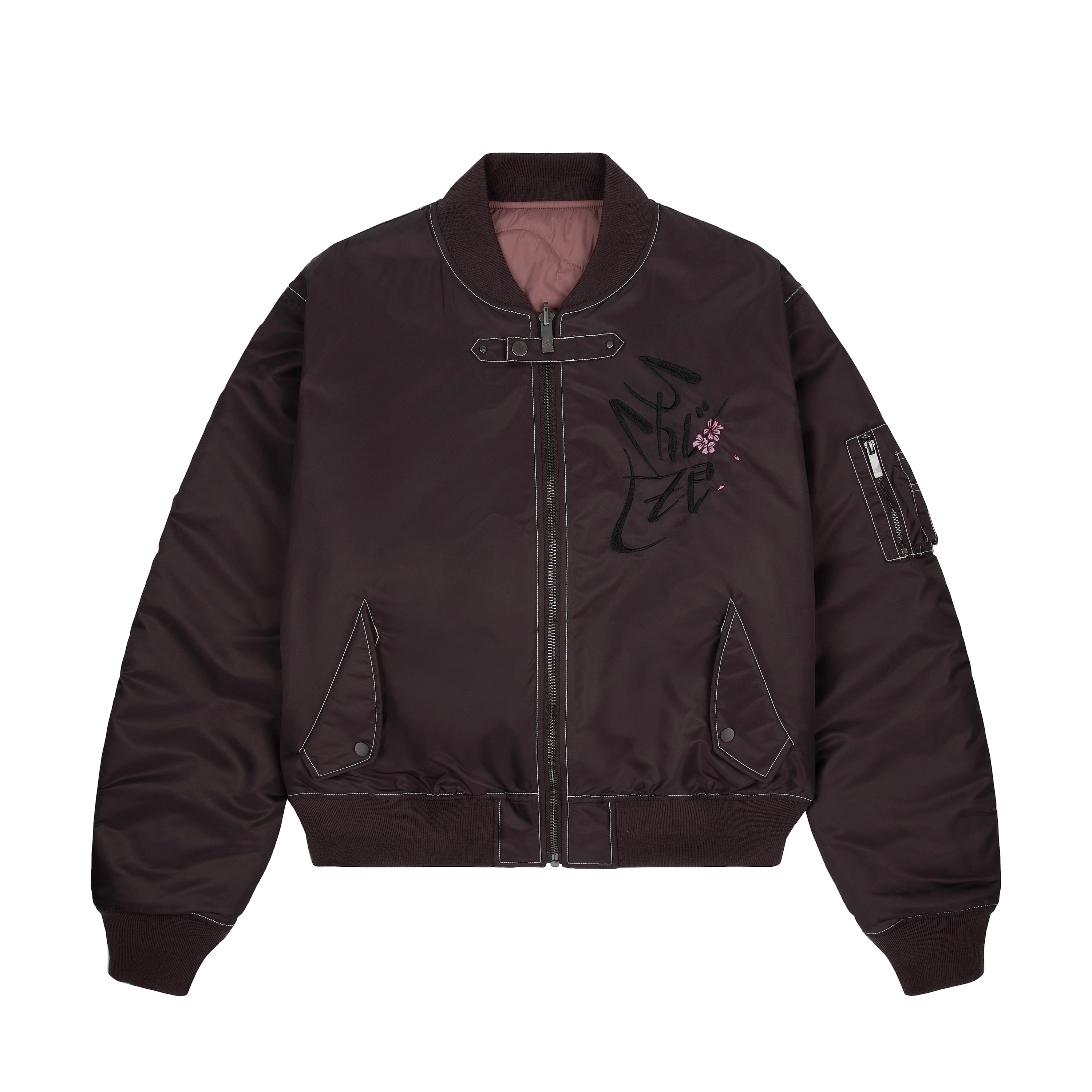 "yakuza v2" bomber Jacket deep plum-Coordom