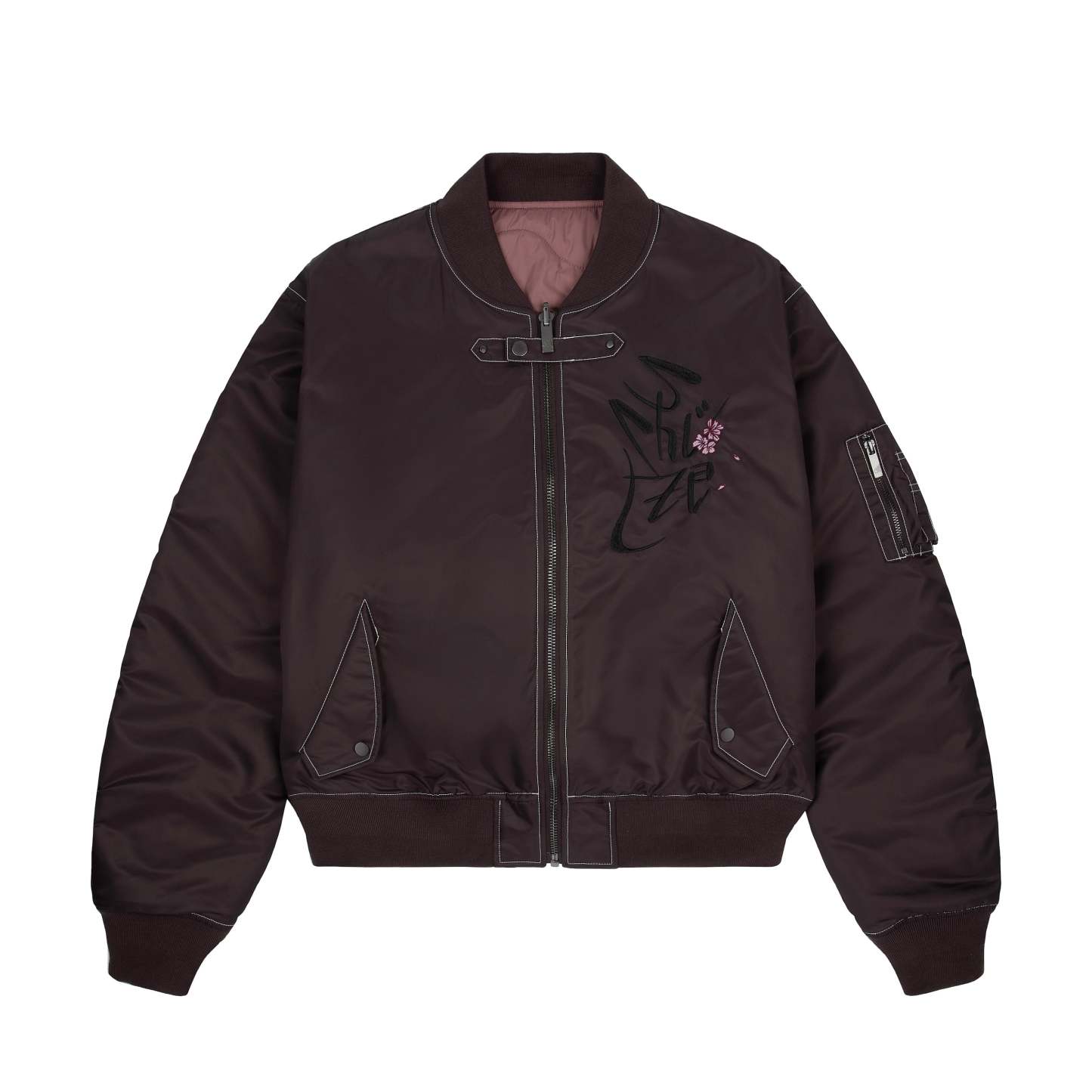 "yakuza v2" bomber Jacket deep plum-Coordom