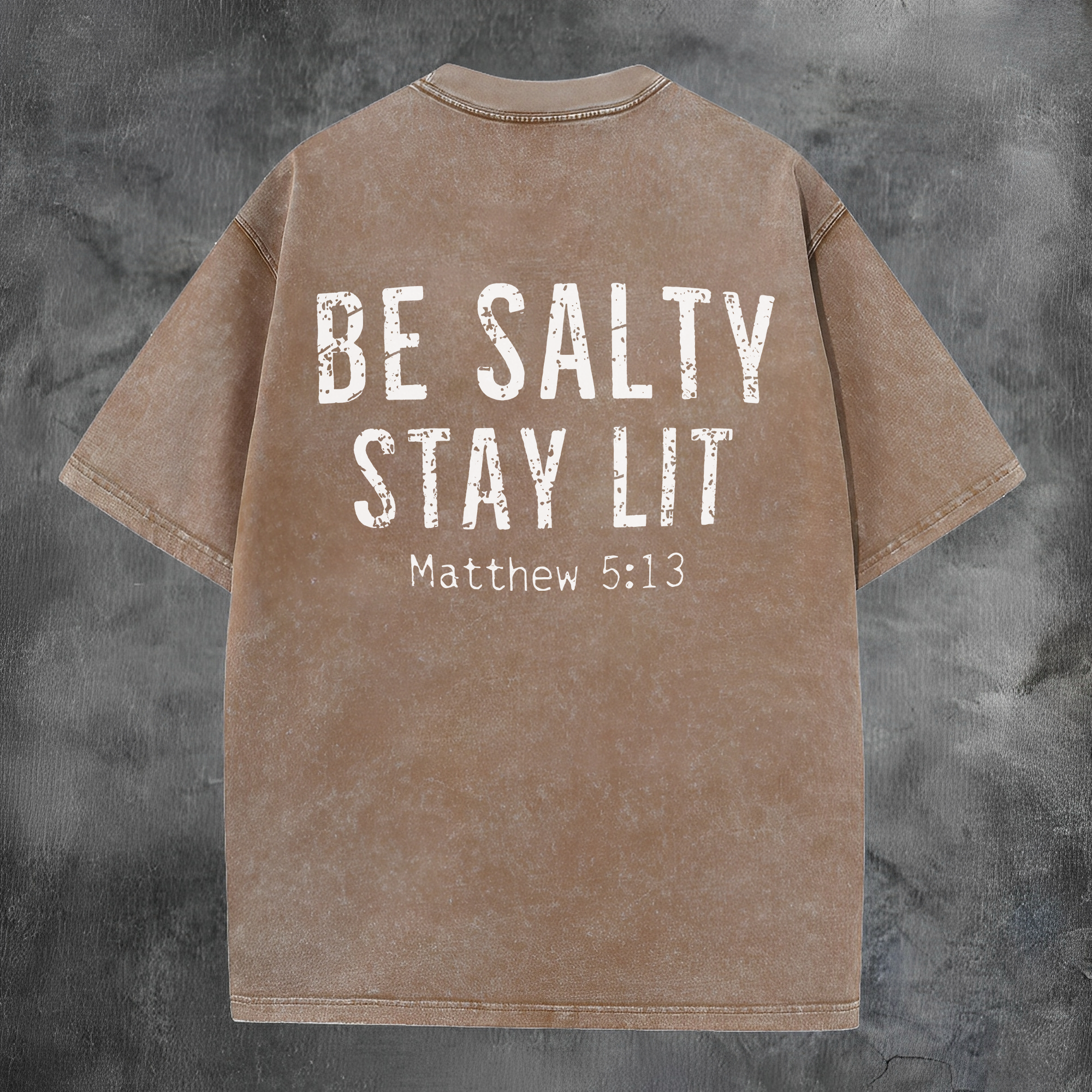 Be Salty Stay Lil Printed Men's Washed Tee-Coordom