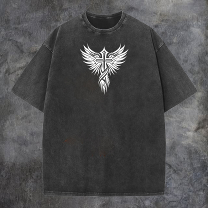 God's Guardian Printed Men's Washed Tee-Coordom