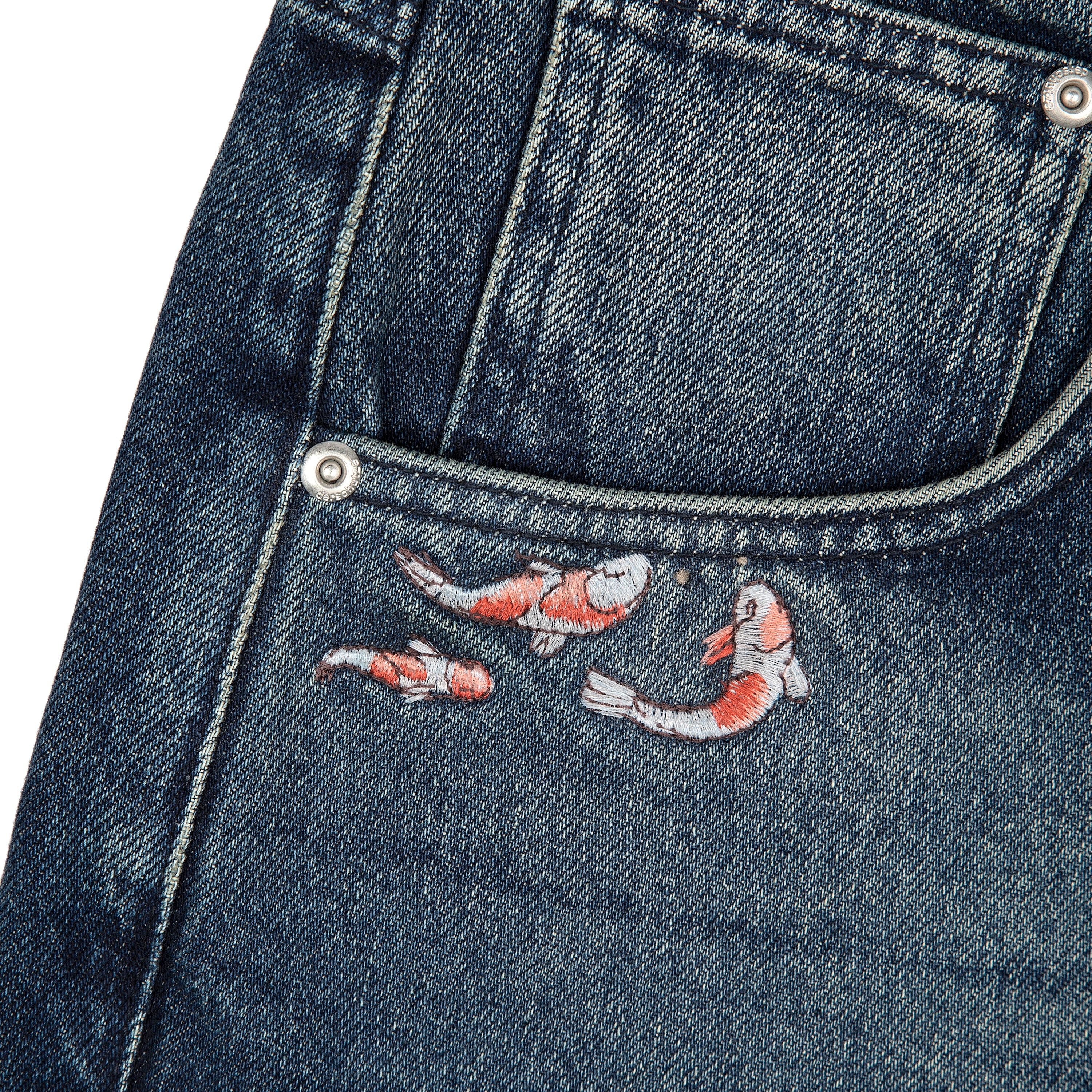 "koi fish v2" Jorts washed indigo-Coordom