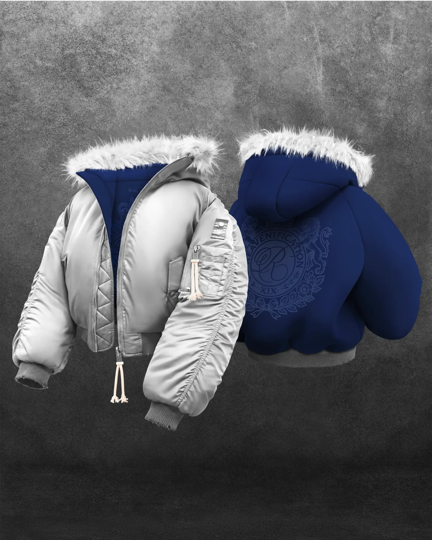 REAVEN BLACK FUR BOMBER JACKET-Coordom