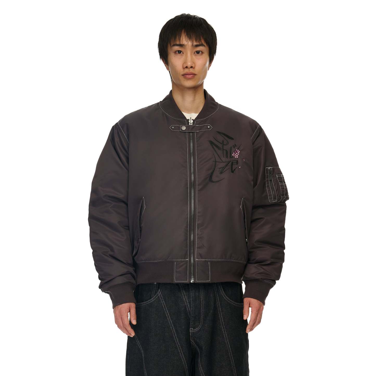 "yakuza v2" bomber Jacket deep plum-Coordom