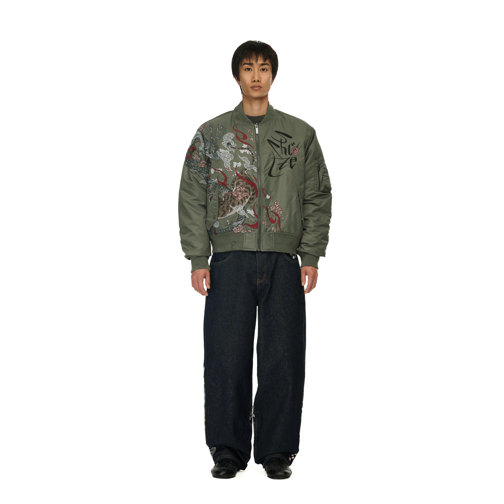 "yakuza v2" bomber Jacket dark green-Coordom