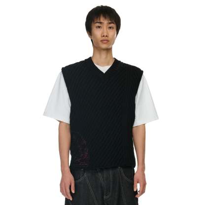 "yakuza" Knit vest-Coordom