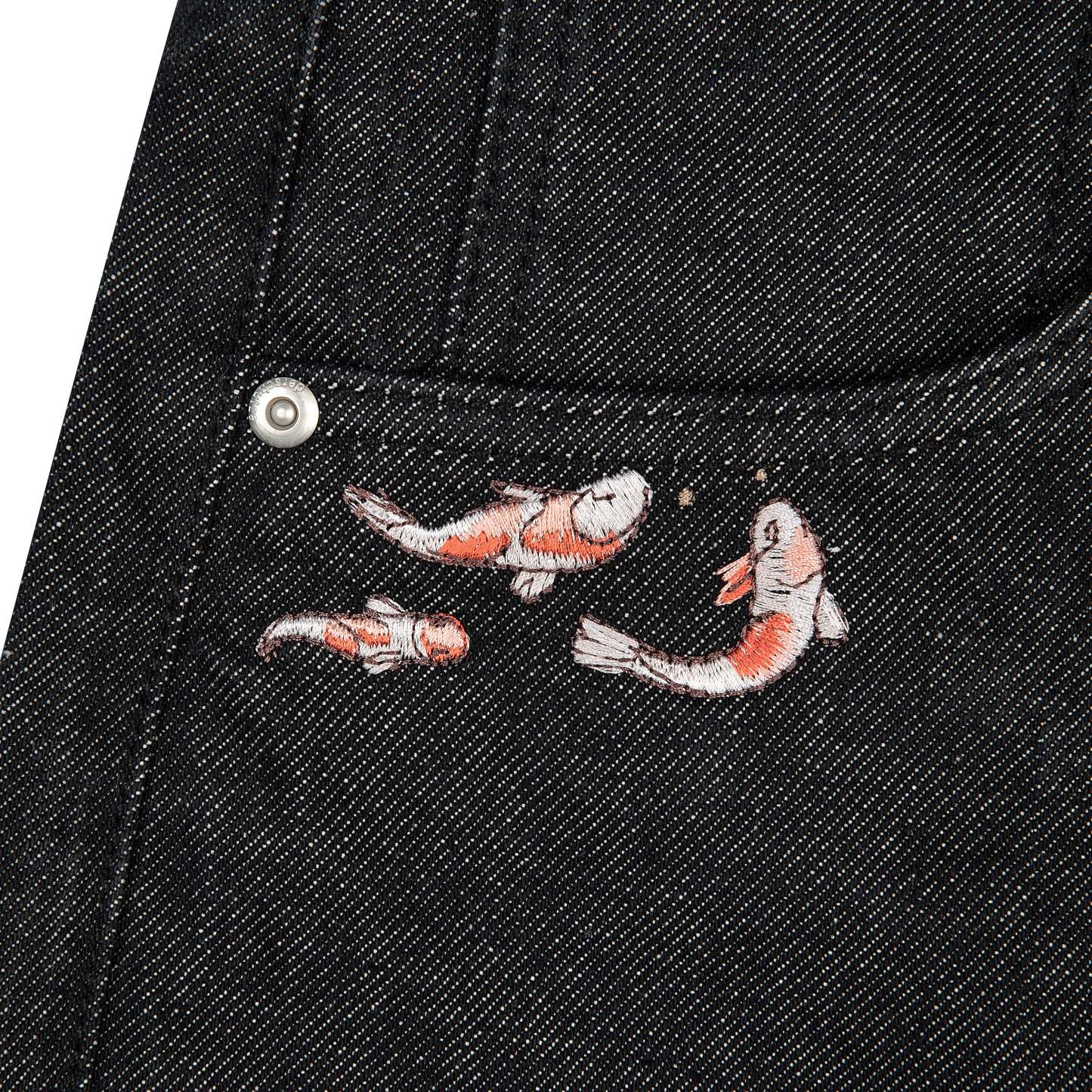 "koi fish v2" Jorts raw black-Coordom