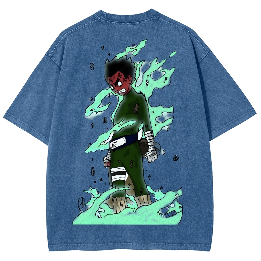 Naruto Rock Lee Unisex Fit Washed T-Shirt 2504005187-Coordom