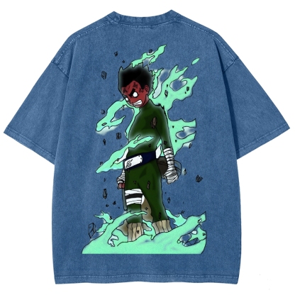 Naruto Rock Lee Unisex Fit Washed T-Shirt 2504005187-Coordom