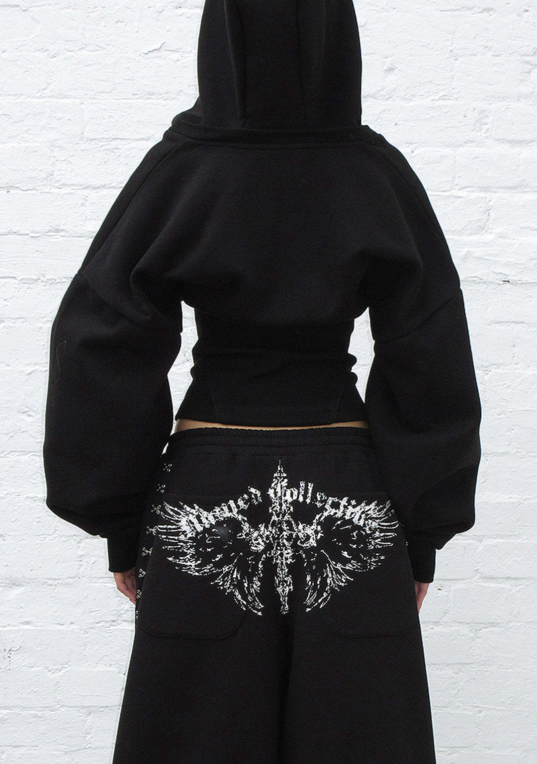 FALLEN CORSET SCULPT HOODIE BLACK-Coordom