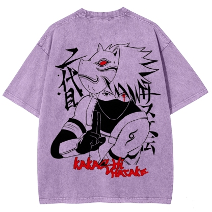 Naturo Kakashi Hatake Unisex Fit Washed T-Shirt 2505011258-Coordom
