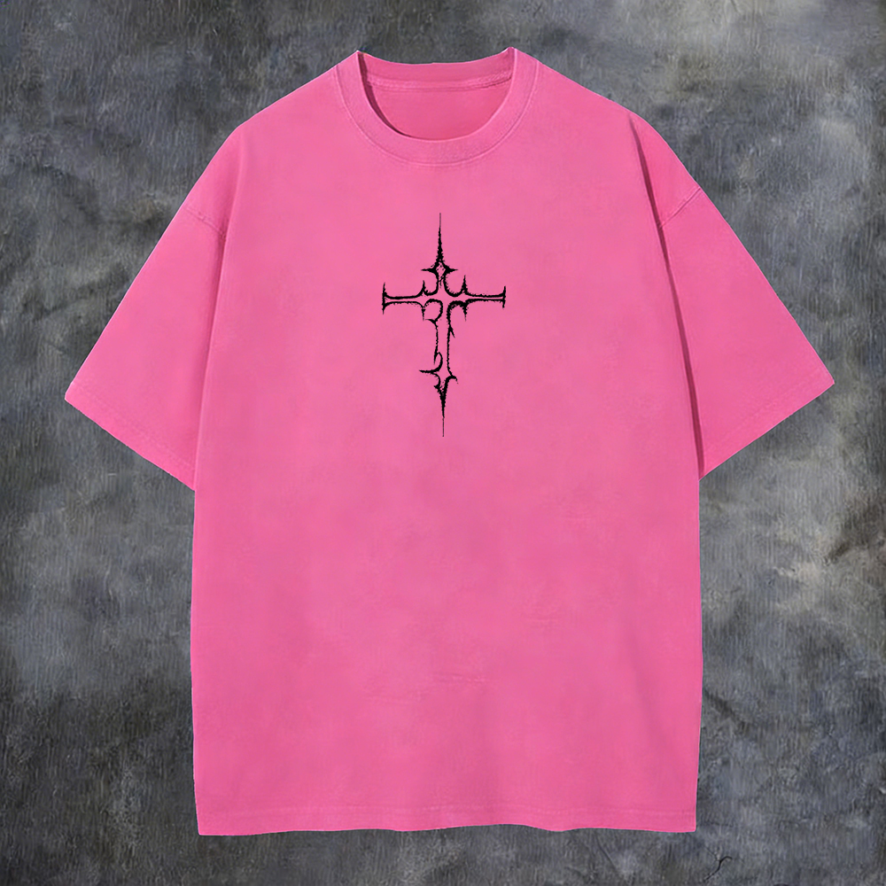 Contradictory Angel Printed Men's Washed Tee-Coordom