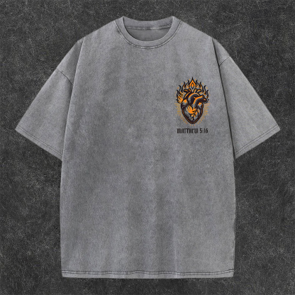 Let Your Light Shine Before Men Washed T-shirt-Coordom