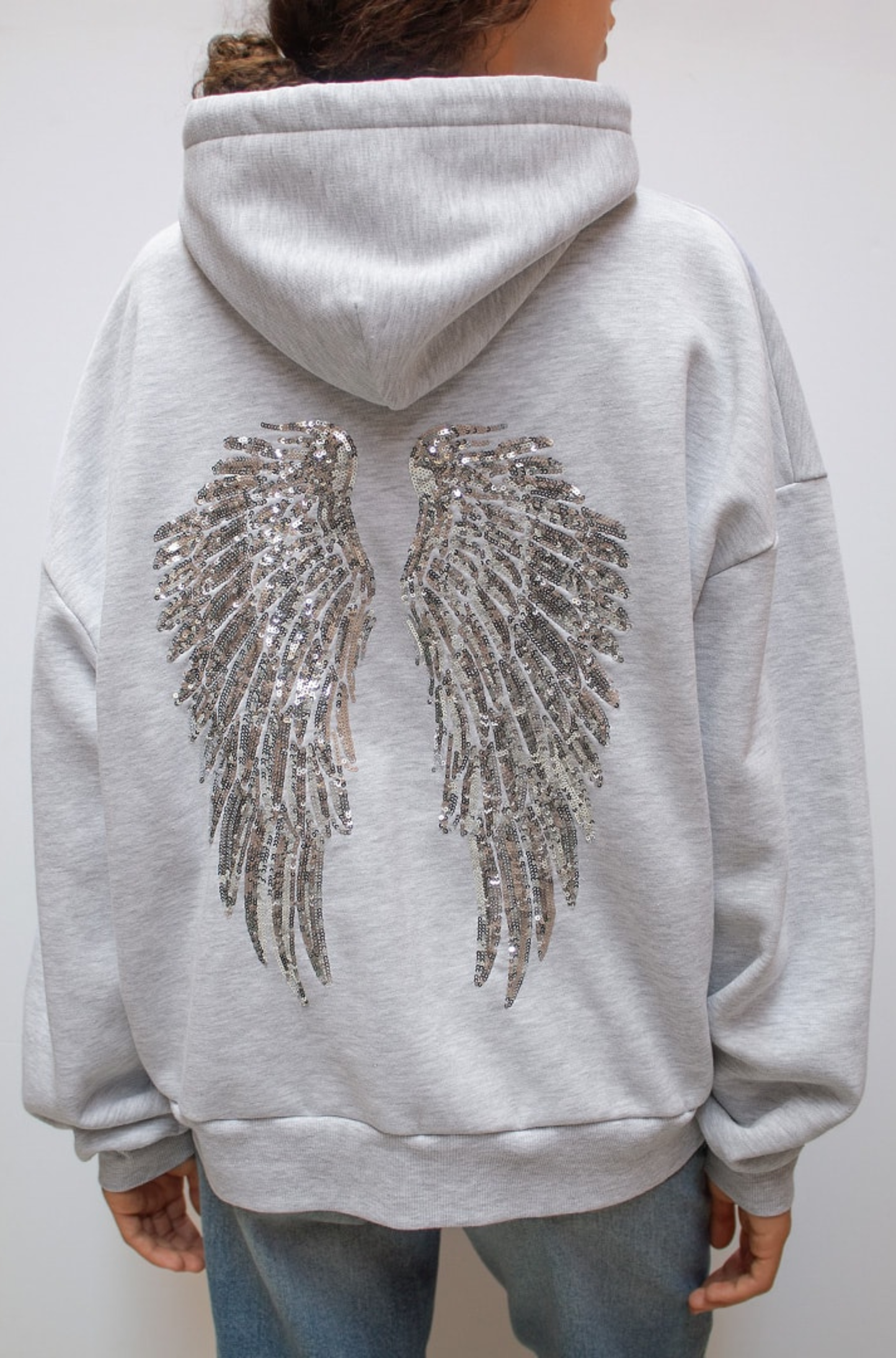 Sparkwing Angel Sequin Hoodie – Silver Stardust-Coordom