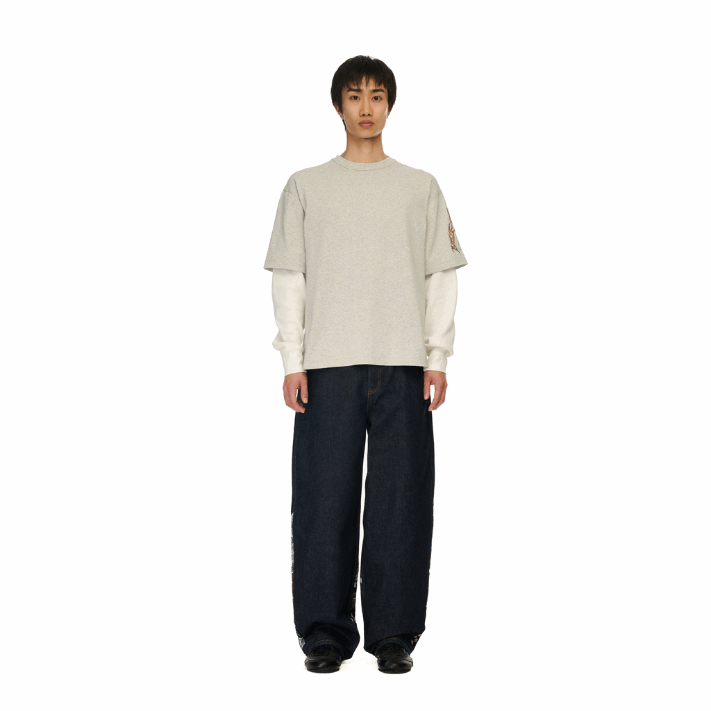 "yakuza" layered Longsleeve grey-Coordom