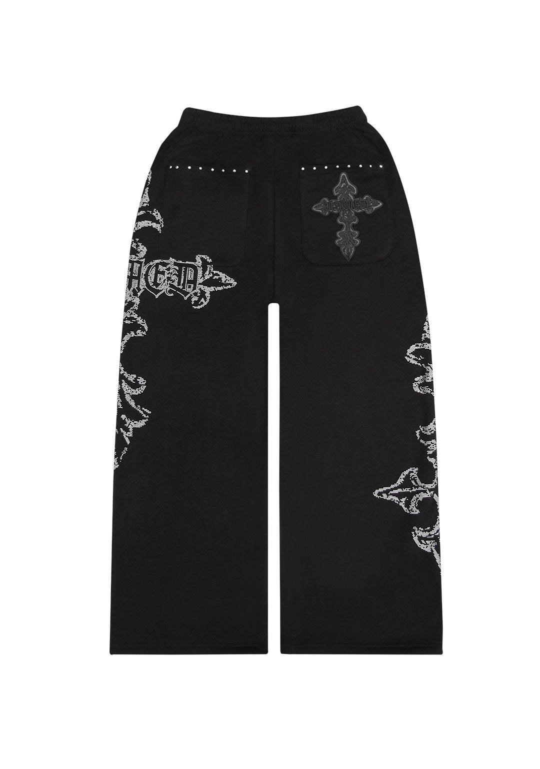 FERAL STUDDED OVERSIZED SWEATPANTS BLACK-Coordom