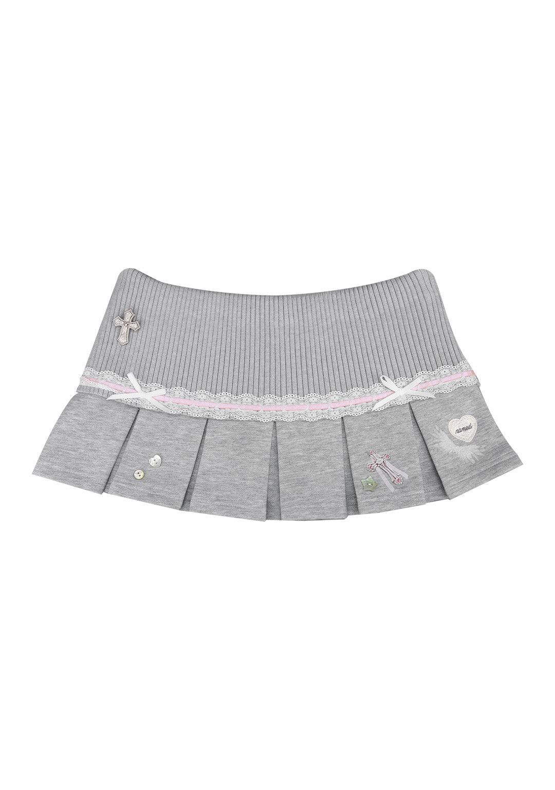 WHISPER PLEATED MINI SKIRT GREY MARL-Coordom