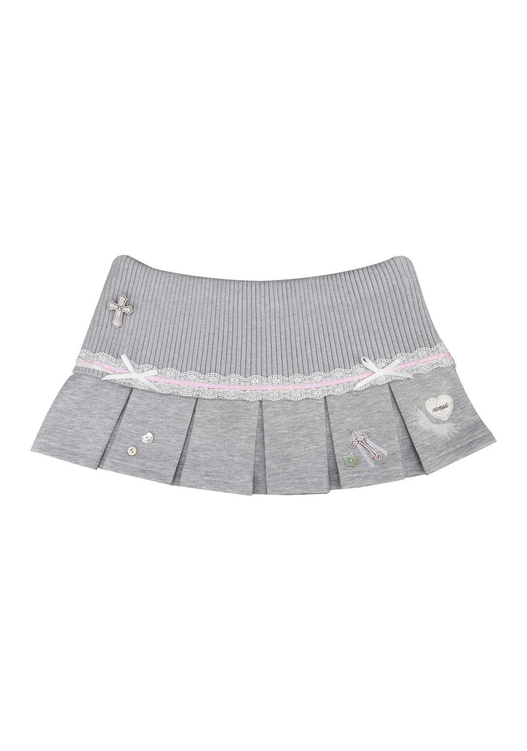 WHISPER PLEATED MINI SKIRT GREY MARL-Coordom