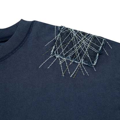 "sashiko" T Shirt navy-Coordom