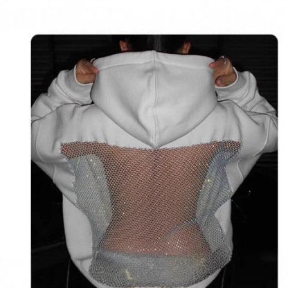 Long-sleeved pullover sweatshirt with mesh detailing-Coordom