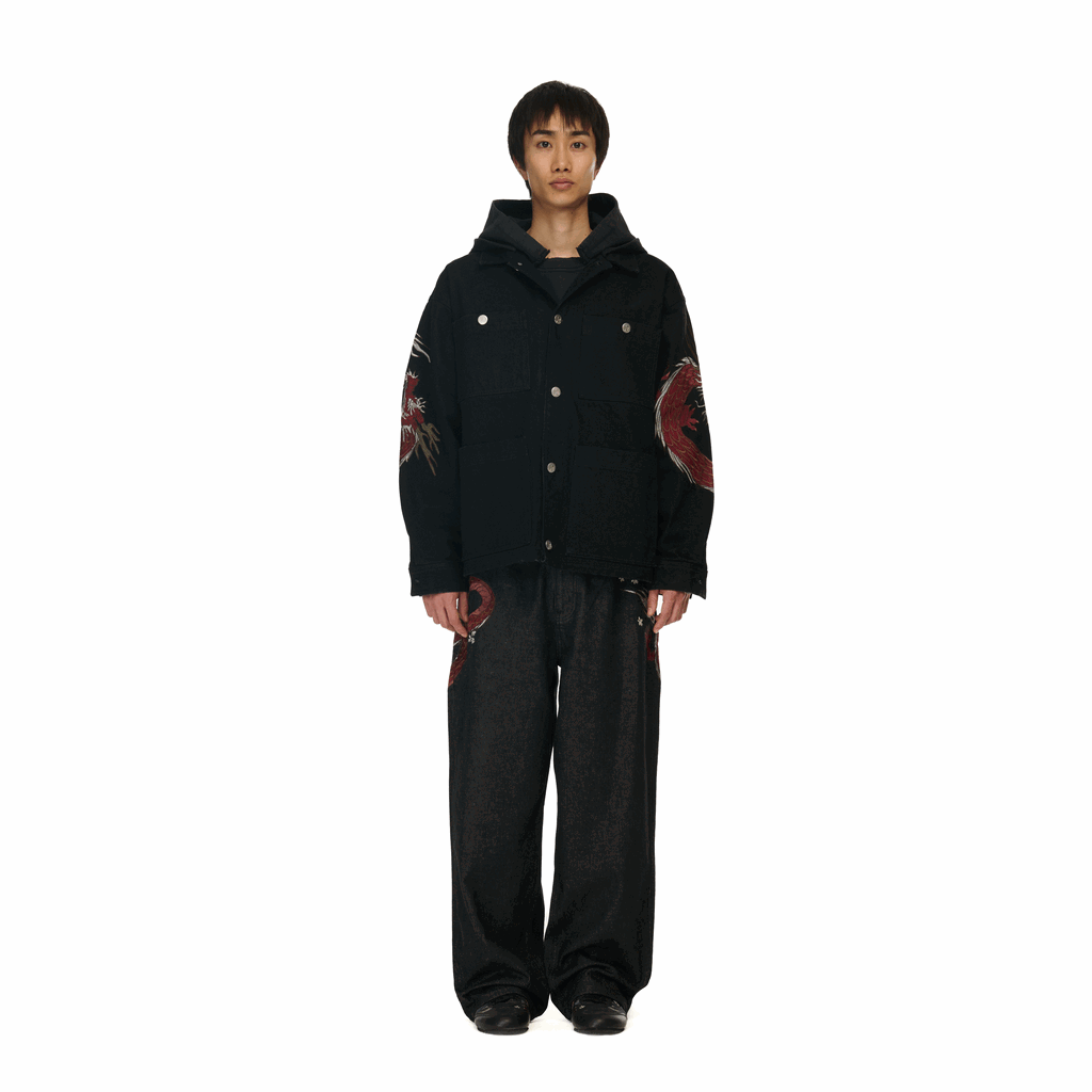 "yakuza" raw Denim black-Coordom
