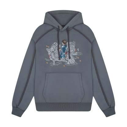 "sashiko" Hoodie grey-Coordom