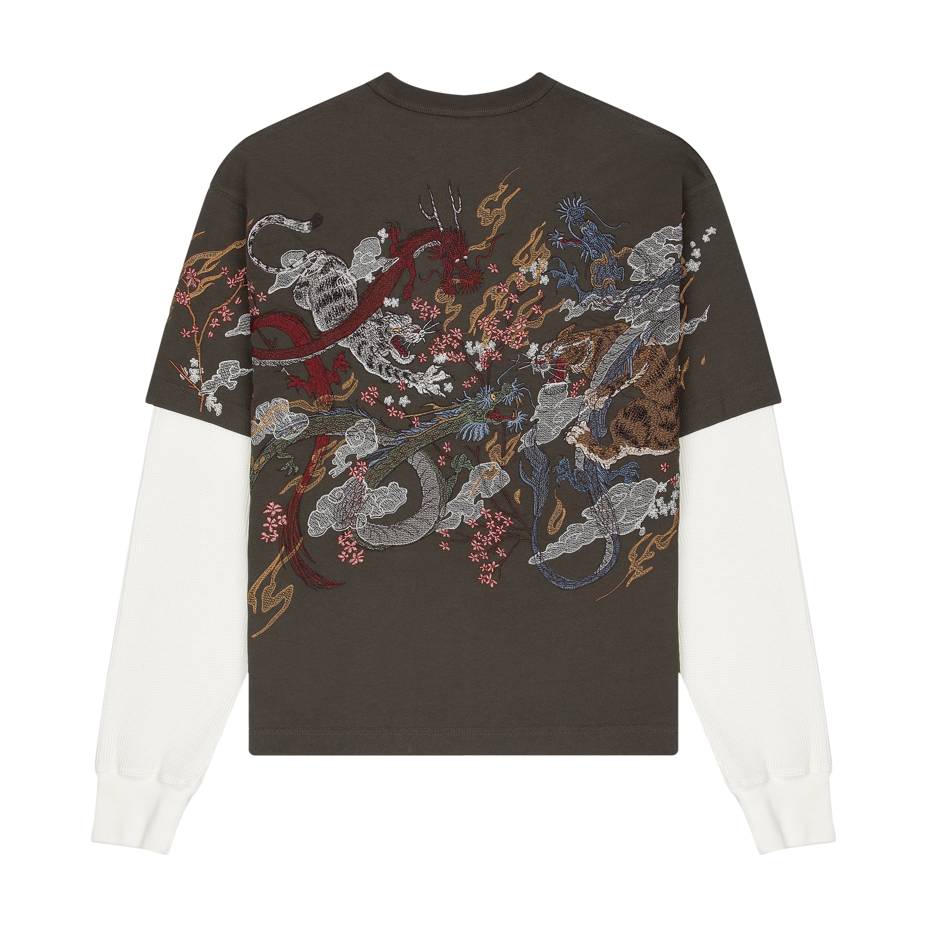 "yakuza" layered Longsleeve khaki-Coordom