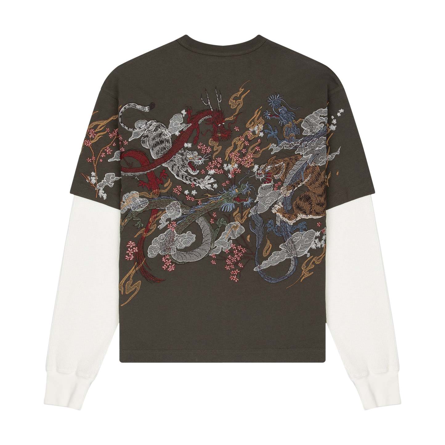"yakuza" layered Longsleeve khaki-Coordom