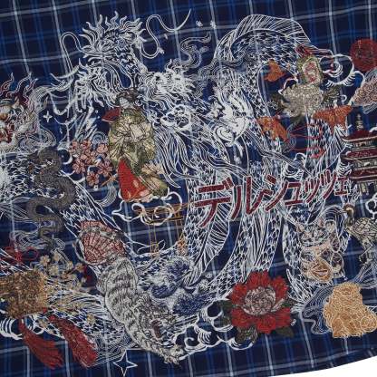 "yakuza" layered Shirt navy-Coordom