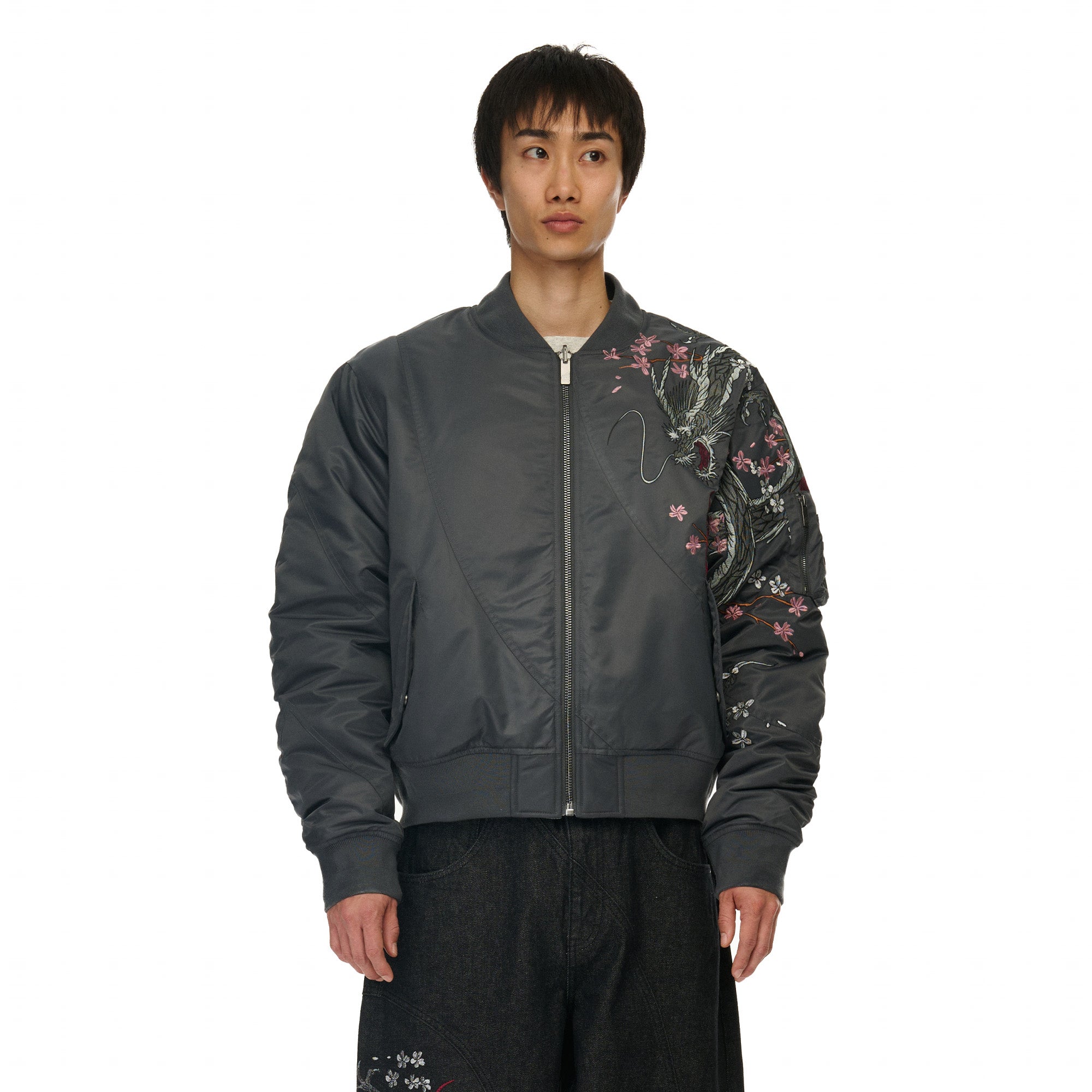 "yakuza v2" bomber Jacket dark grey-Coordom