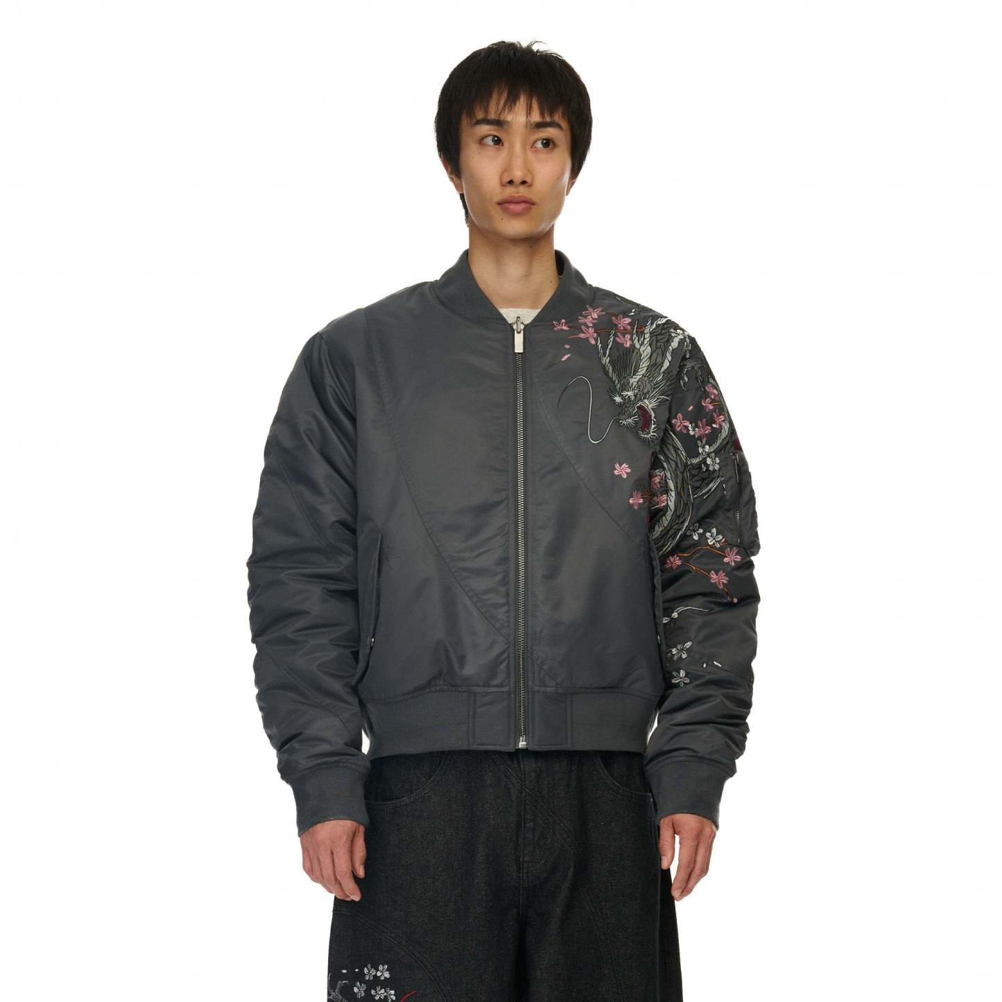 "yakuza v2" bomber Jacket dark grey-Coordom