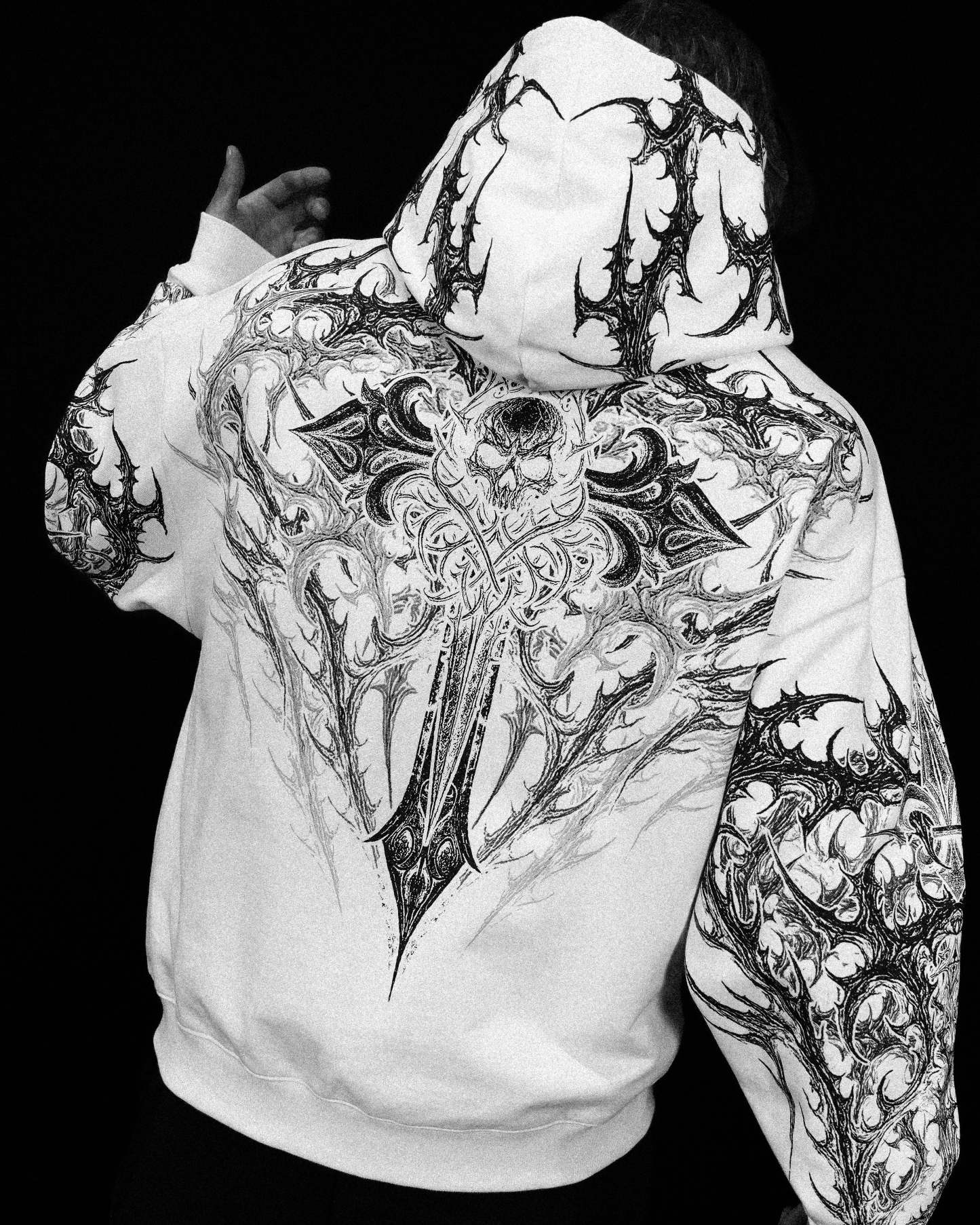 Heavenly Knight Oversized Zip-up Hoodie [DIVINE WHITE]-Coordom