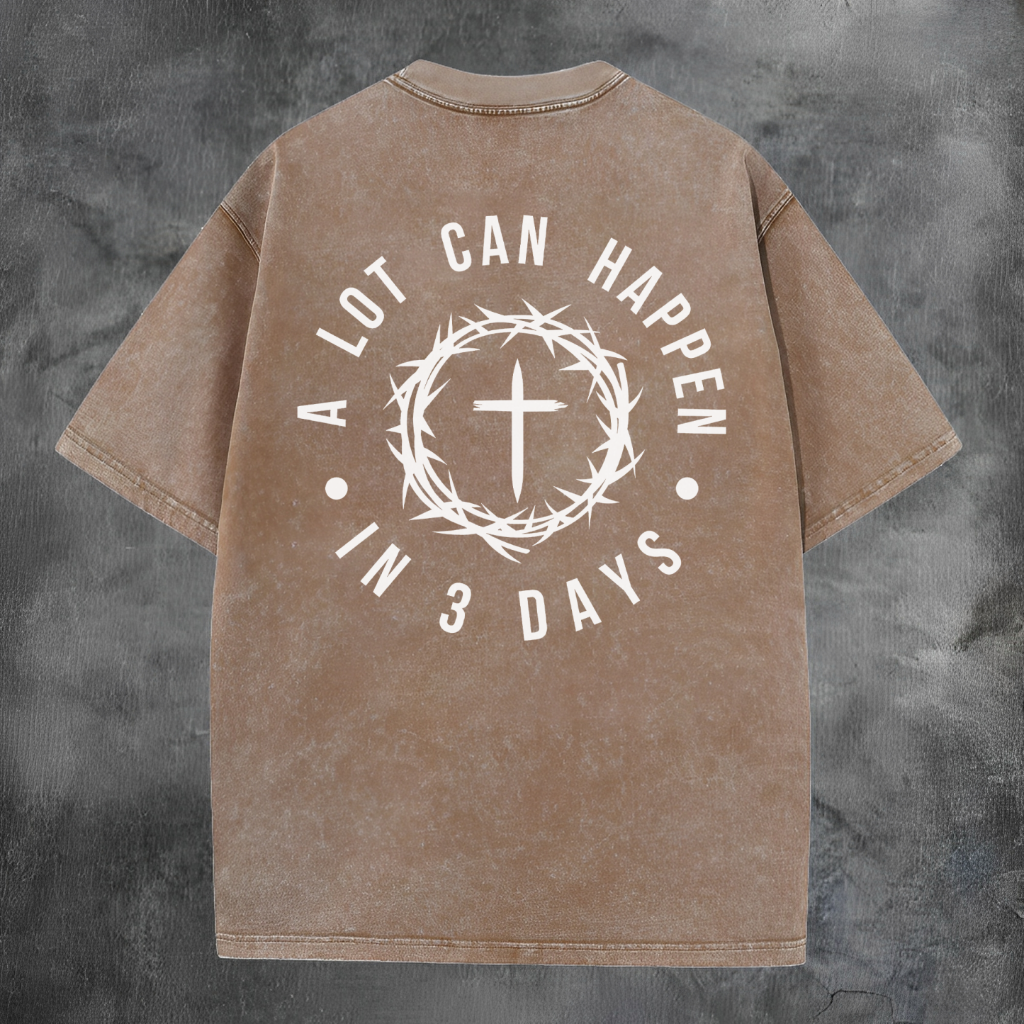 A Lot Can Happen In 3 Days Printed Men's Washed Tee-Coordom