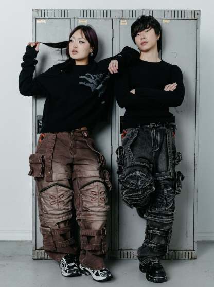 "ACADEMY" Cargo Pants Black-Coordom