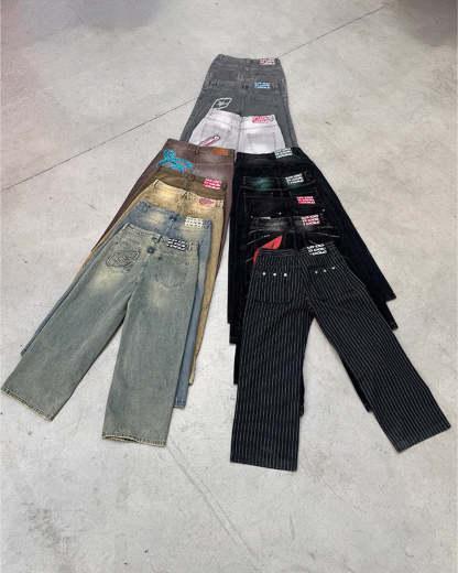 CV2 Dirty Light Denim Pants | Vintage Streetwear Baggy Jeans-Coordom