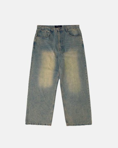 CV2 Dirty Light Denim Pants | Vintage Streetwear Baggy Jeans-Coordom