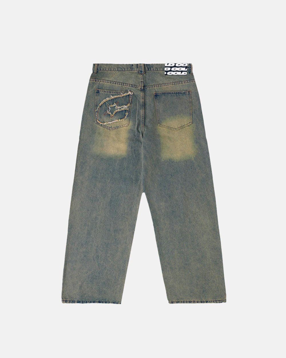 CV2 Dirty Light Denim Pants | Vintage Streetwear Baggy Jeans-Coordom